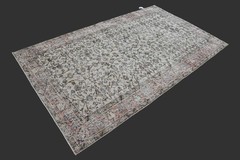 Vintage Turkish Oushak Rug, Beige 5x8ft, Handmade Wool, Bohemian Anatolian