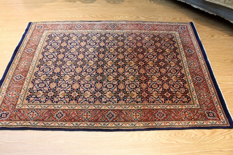 4X6 Ft. HANDMADE WOOL RUG BIDJAR DESIGN TRADITIONAL DESIGN dark-blue-background gallery
