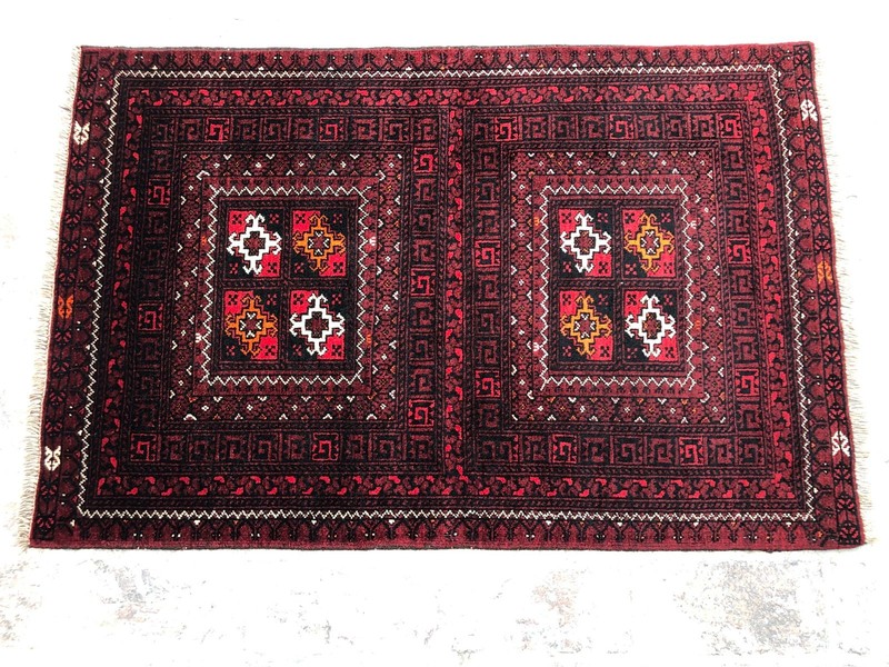 Vintage Turkmen Parda Rug 2'6x3'10 ft Afghan Hand Knotted Wool Tribal Accent rug gallery