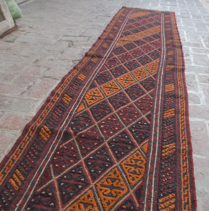 2x12 Ft Handmade Tribal Afghan Moshvani Hallway Runner Vintage Persian Wool Rug gallery