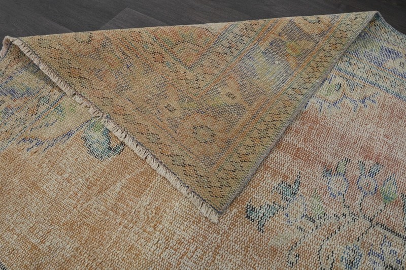 Oushak Turkish Vintage Rug 6x9 Kilim Rug Anatolian Handmade Boho Decor ORANGE gallery