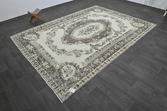 Oushak Turkish Vintage Rug 7×9 Kilim Rug Anatolian Handmade Boho Decor BEIGE