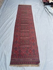 2’5 x 9’4 ft Vintage Afghan Baluchi Flat Weave Runner Rug Handmade Tribal Carpet