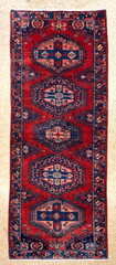 Viss Tribal Oriental Rug Vintage Hand Knotted Wool Red Runner Rug 3’6″x10’5″