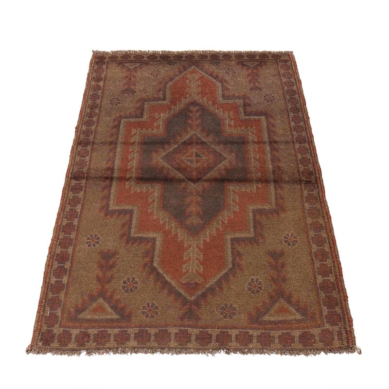 Authentic Overdyed Rug Handmade Vintage Carpet 4.4x2.9 ft gallery