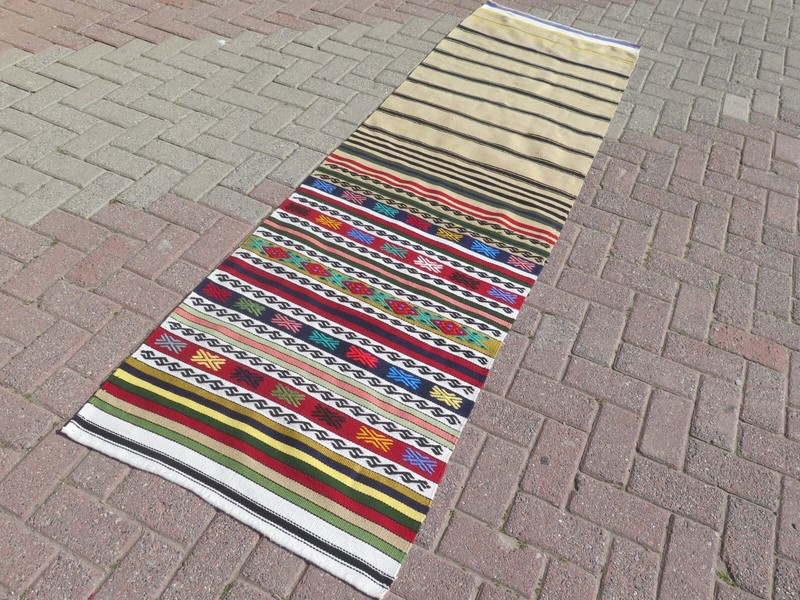 Rug Runners, Turkish Kilim Runner, Aisle Rug, Hallway Rug, Stairs Kelim 30"X100" gallery