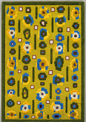 Hand Tufted Green Floral Area Rug Floral Design 5×8 Carpet for Living Room