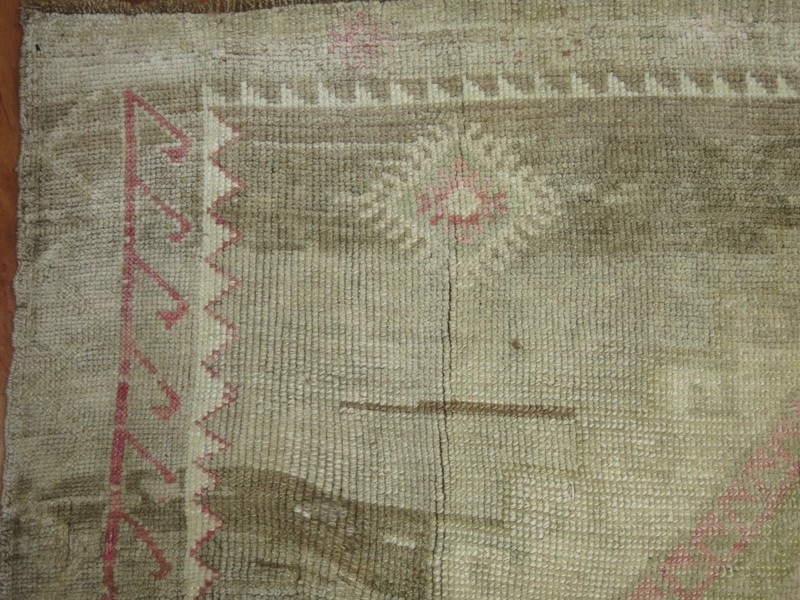 Vintage Golden Turkish Ushak Oushak Kars Gallery Rug Size 6'7"x11'2'' gallery