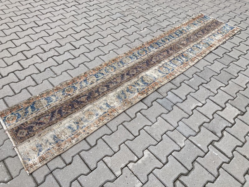 Brown rug, Turkish rug, Vintage Rug, Patchwork rug, Runner rug, 2.1 x 10 ft gallery