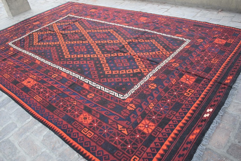 8x13 Handmade Afghan Tribal Ghalmouri Kilim Rug Vintage Persian Large Area Rug gallery