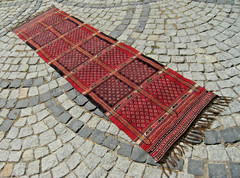 Antique Caucasian Verneh Rug 28” x 98” Embroidered Woven Hallway Corridor Rug