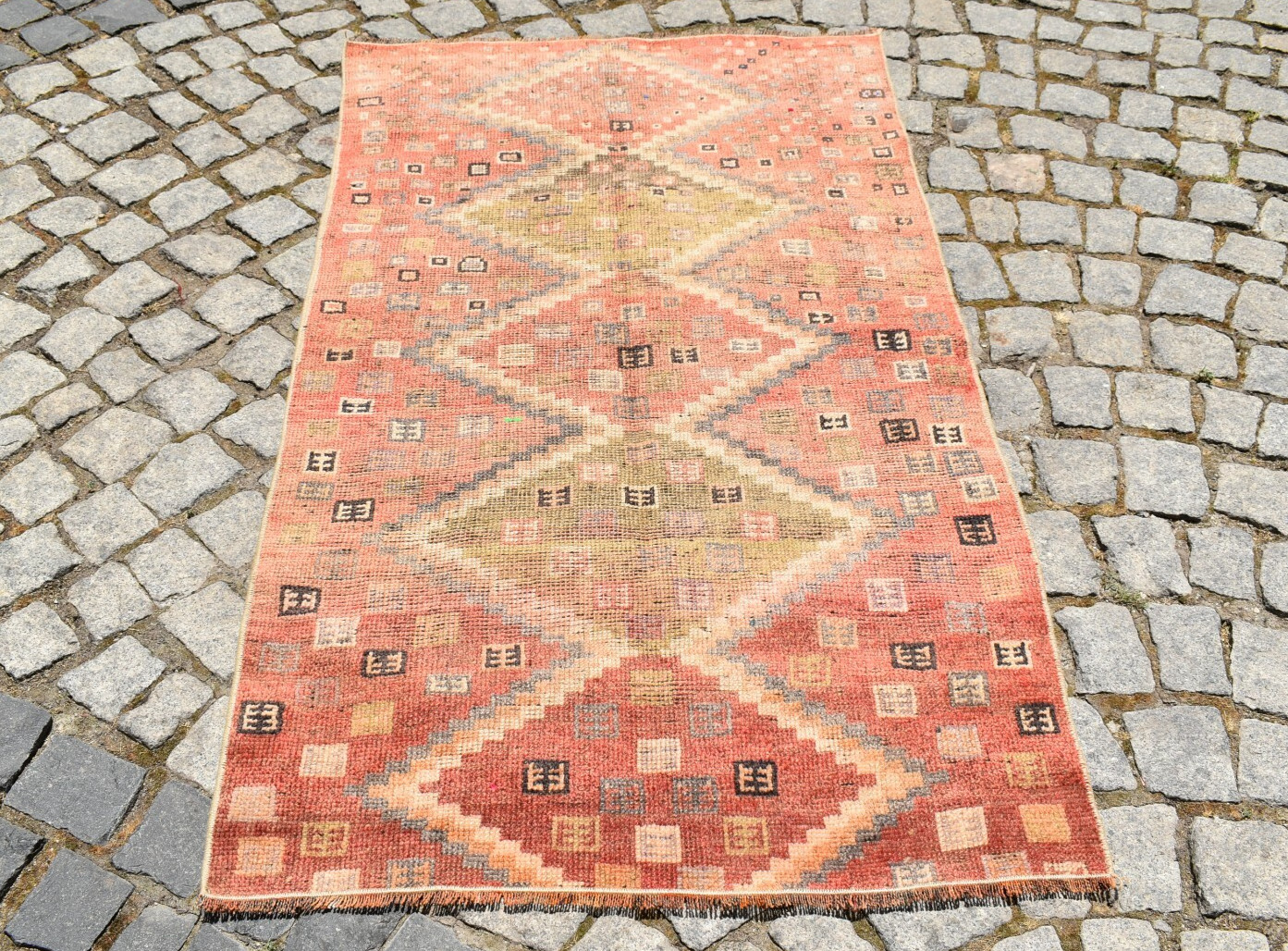 Antique Caucasian Rug 34'' x 60'' Collectors Item Hand-knotted Organic Wool Rug gallery