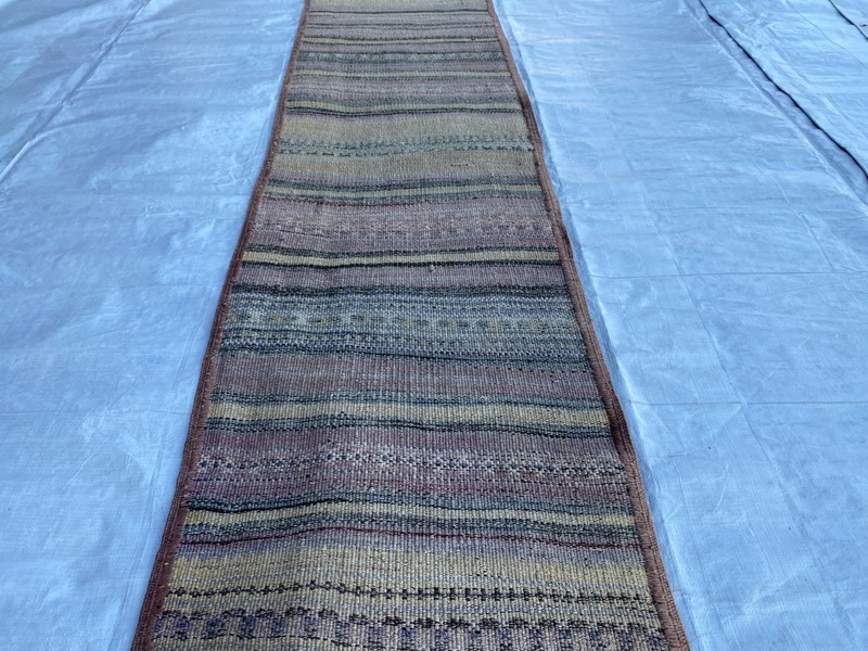 2x10 ft Traditional Hallway Runner Tribal Faded Afghan Handwoven Turkmen Kilim gallery