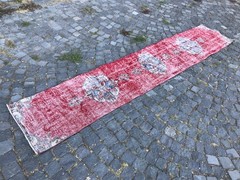 Home Decor Rug, Turkish Vintage Rug, Handmade Wool Rug, 2,0 x 10, ft