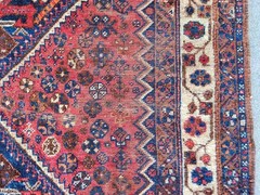 Rare Antique rug 5×7 Colorful, Navy Heriz rug 5×7 vintage, Oriental rug Dark