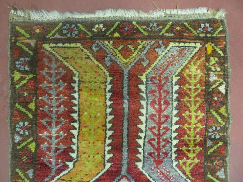 Small Turkish Yastik Rug 2x3, Antique Geometric Tribal gallery