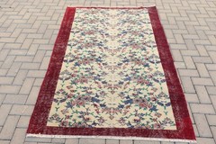 Vintage Rugs, Moroccan Rug, Oushak Rug, 4.3×6.5 ft Area Rug, Turkish Rugs