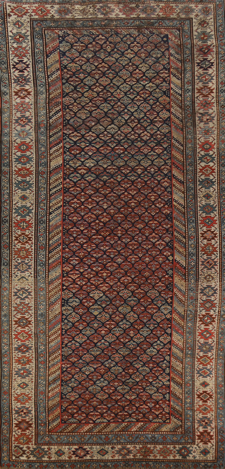 Pre-1900 Antique Vegetable Dye Russian Kazak Oriental Handmade Runner Rug 5x13 gallery