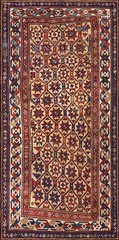 3’x8′ Yellow Antique Tribal Geometric Caucasian Star Design Kazak Hallway