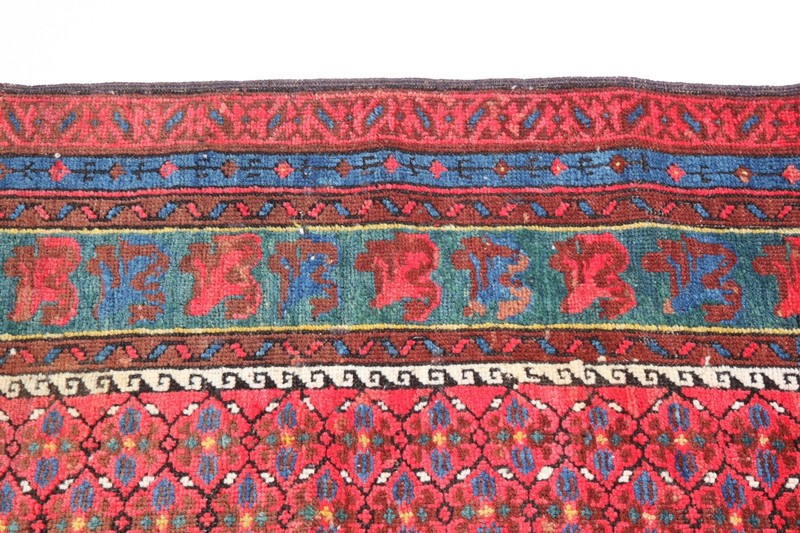 Antique Caucasian Zehur Rug with Rose Pink Tribal Hand Knotted Wool Carpet gallery