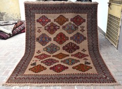 Afghan Vintage Rug 7×9 ft Antique Oriental Turkish Hand Knotted Wool Tribal Rug