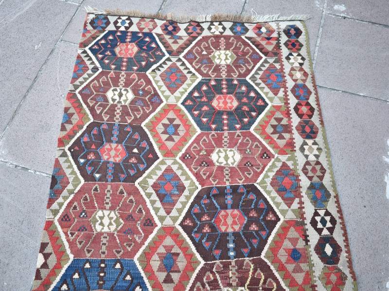 Antique Turkish Rug 34'' x 112'' Collector's Item Fragment Kagizman Wool Rug gallery