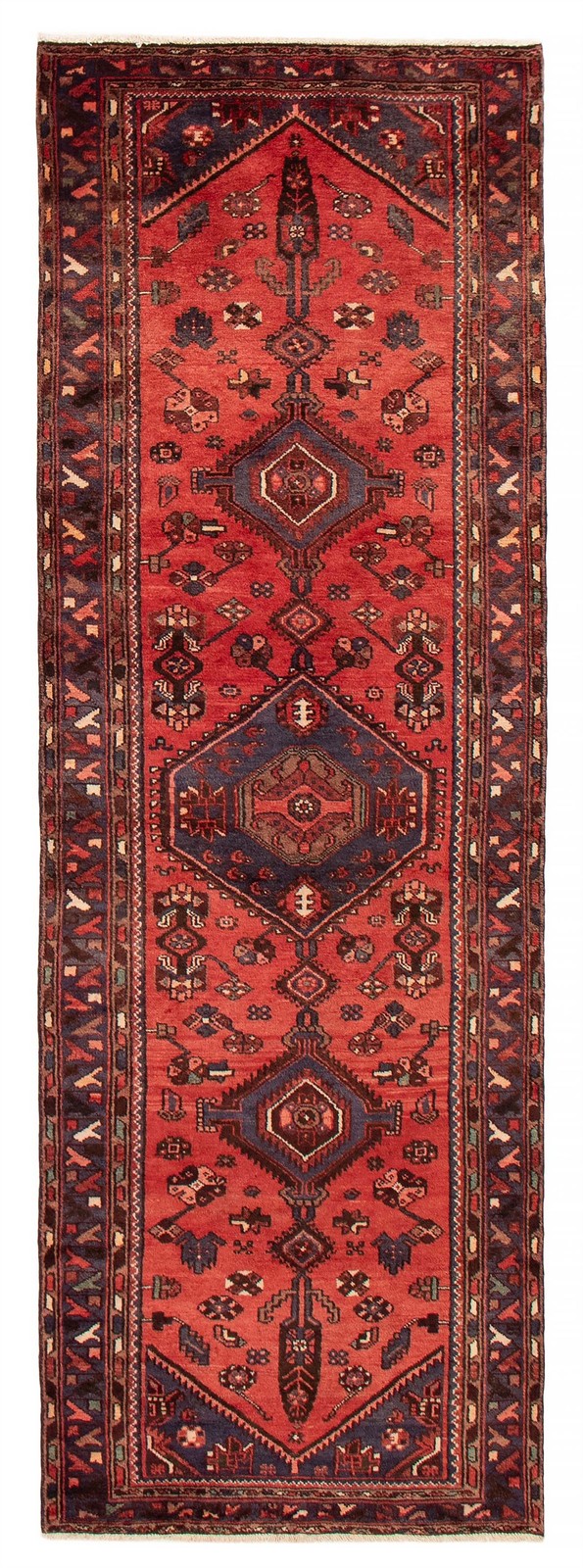 3'3" x 9'8" Vintage Hand-knotted Runner Rug Traditional Oriental Wool Carpet gallery