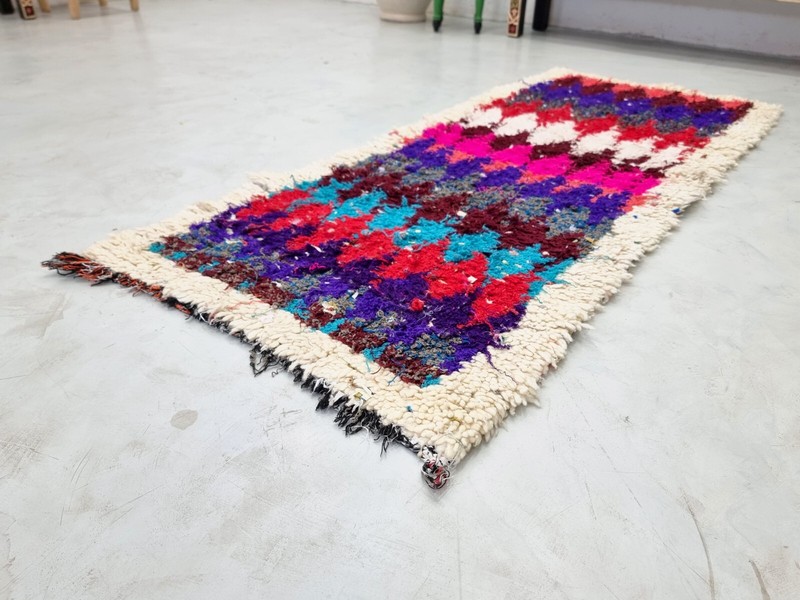 Moroccan Handmade Vintage Berber Rug2'4x5'9Geometric Multicolor Wool &Cotton Rug gallery