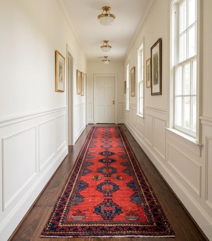 Handmade Geometric Vintage Oriental Rug 4'4X7'7 ft Entryway Farmhouse Carpet gallery