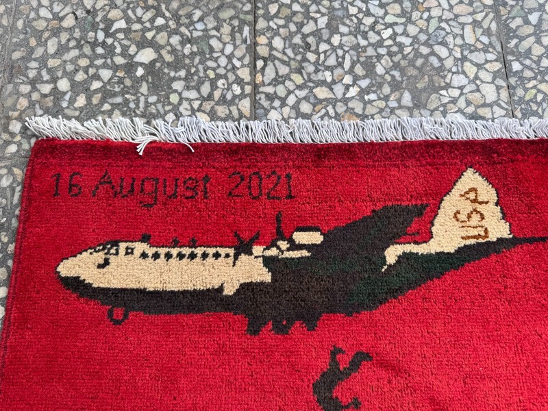 2x3 Afghan Hand Knotted War Rug Fall of Afghanistan Red Wool Carpet New gallery