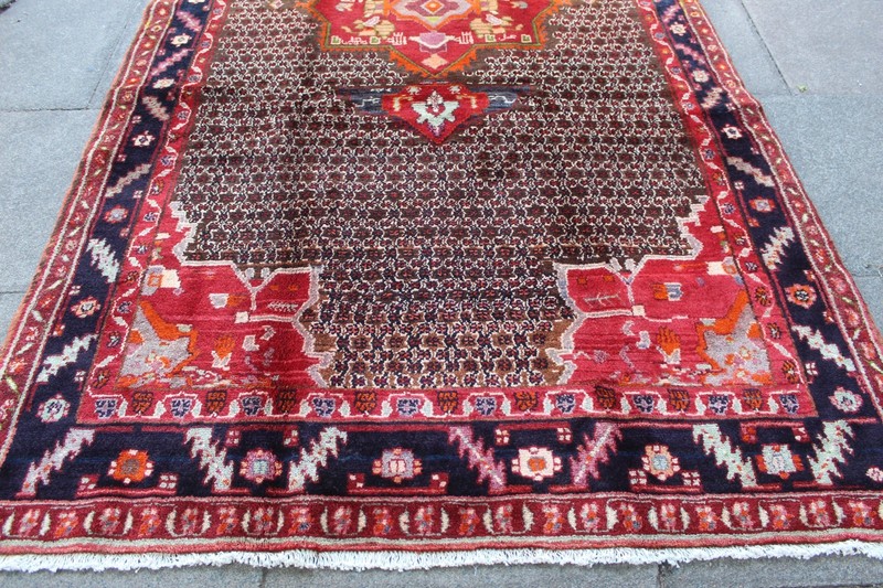 Vintage Hand Made Traditional Rug Oriental Wool Brown Long Large Rug 318x162cm gallery