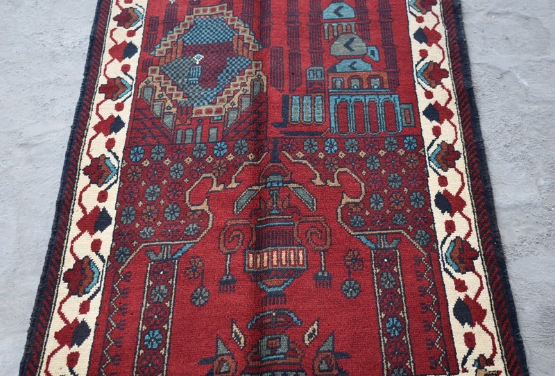 2'7 x 4 ft Hand knotted afghan tribal turkmen jai namaz area rug, 3x5 small rug gallery