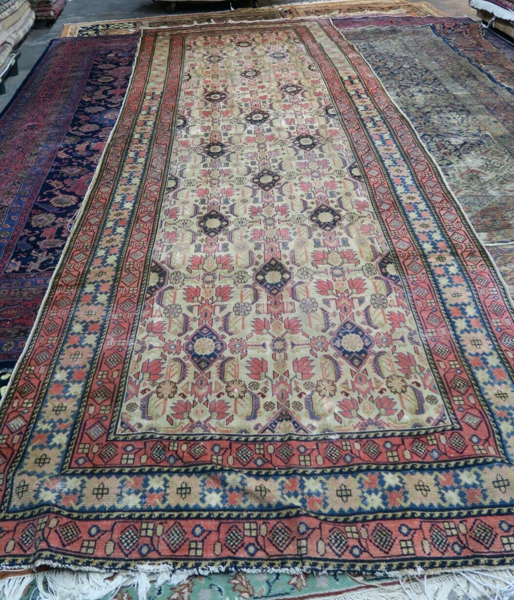 Vintage Kurdish Long Area Rug Wool Hand Knotted 5'10 x 16'3 Shabby Distressed gallery