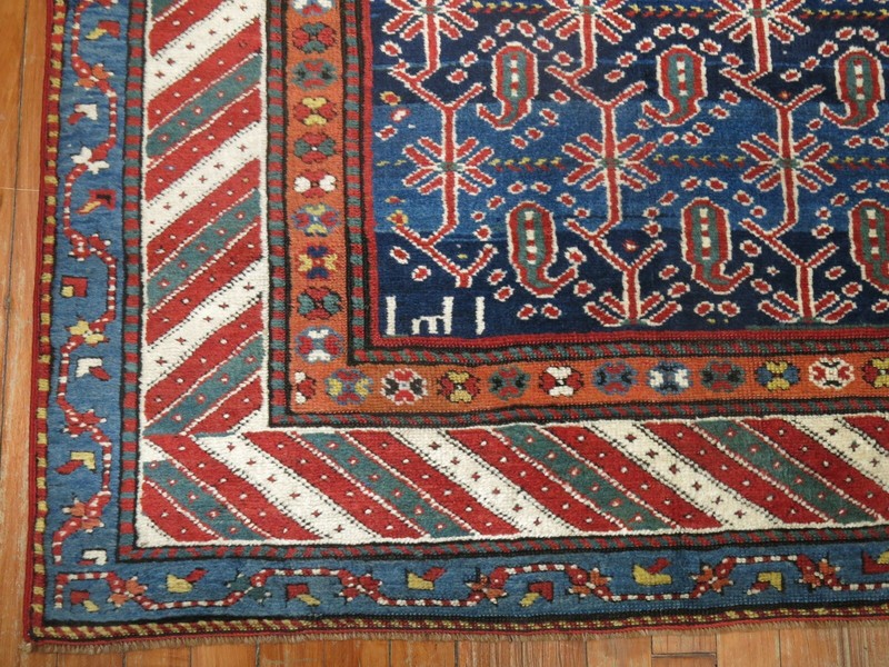 Antique Dated Caucasian Kurdish Shirvan Kuba Talish Gendje Rug Size 4'x8'8'' gallery