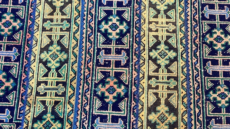 Patchwork Blue Runner Rug, Kitchen Rug, Hallway Rug, 2.6 x 10.8 ft gallery