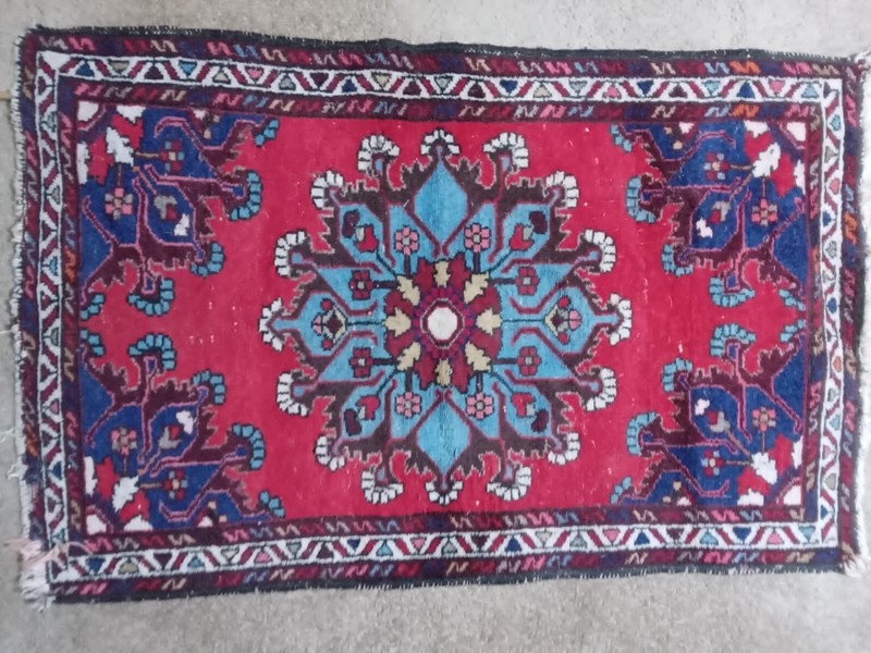 Small Traditional Area Carpets Wool Handmade Oriental Rug 77X122 CM / 2'5"X4' FT gallery