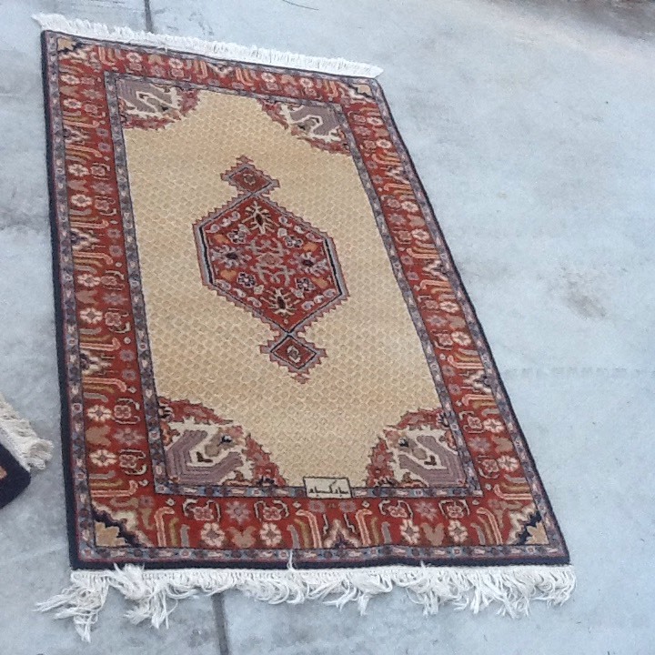 Persian 4'11" X 3'0" Hamadan Hand Knotted Wool Rug