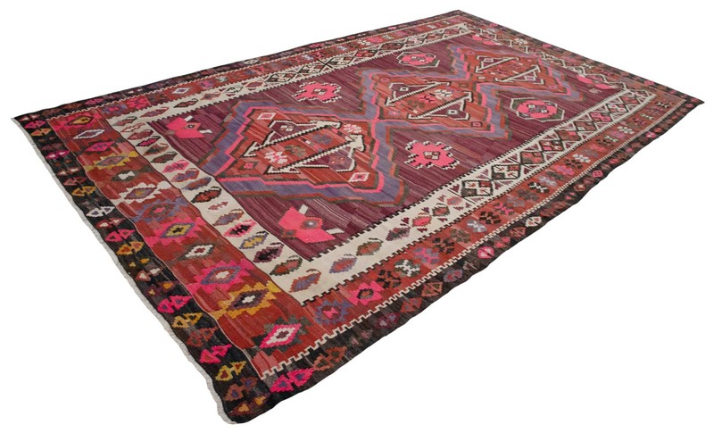 Vintage Turkish Rug Handmade Extra LARGE Rug Tribal Kilim Area Rug 8x14 ft Aprox gallery