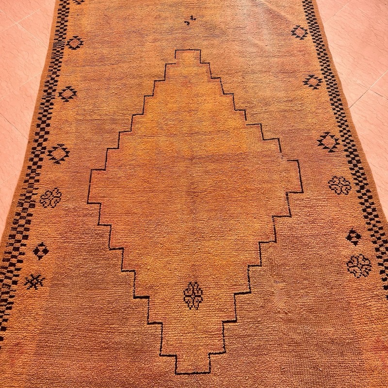 Vintage Rug 100% Natural Wool Handmade Rug From Morocco Minimalistic Berber Rug gallery