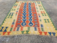 Fine Vintage Traditional Handmade Turkish Wool Multicolor Kilim 5.2×3.5 ft