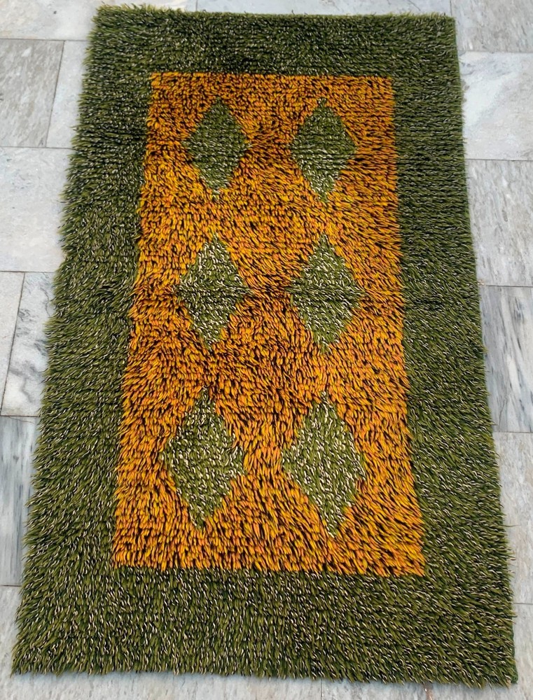 Vintage Scandinavian Rug Authentic Swedish Beautiful Area Rug 3x5 ft Free Ship