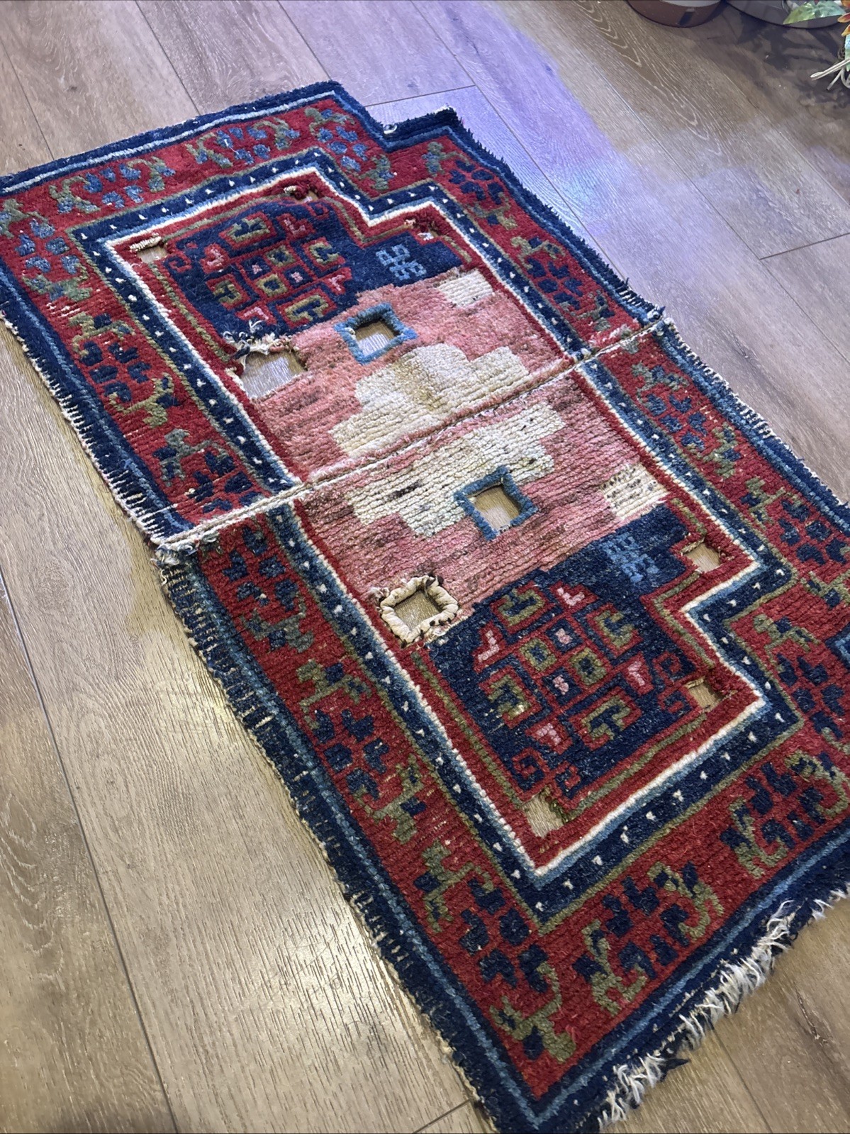 Late 1800’s Piece Hand Made TIBETAN HORSE SADDLE RUG Antique gallery