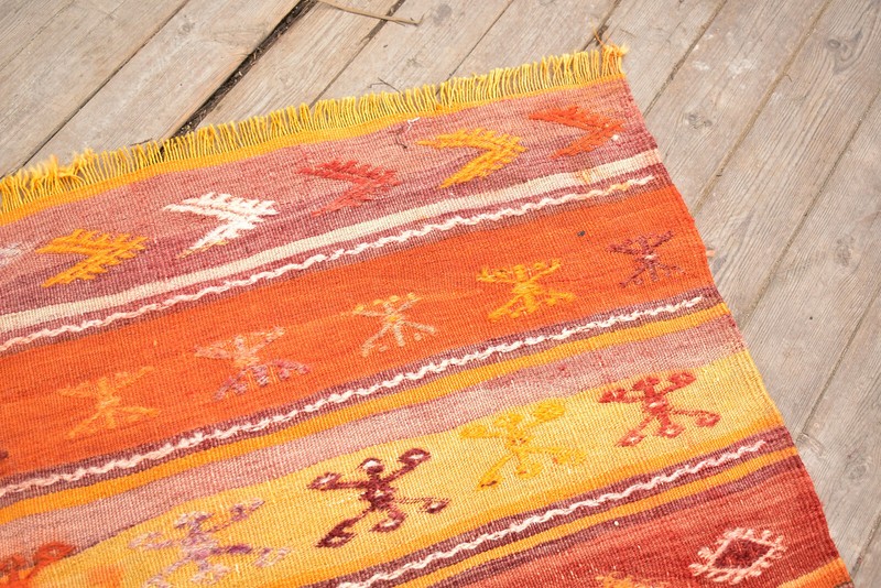 Turkish Rug 2'x8' Size Runner Striped Cicim Kilim Corridor Hallway 78x257cm gallery