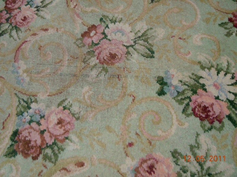 OMG RARE BIGELOW FLAPPER ERA RUG~FRENCH CHIC ROSE BOUQUETS, RIBBONS & SCROLLS!!! gallery