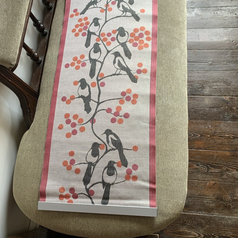 EKELUND Master Weavers Swedish cotton tapestry wall hanging birds with berries gallery