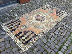 Wool rug, Area rug, Vintage rug, Turkish rug, Bohemian rug 4,1 x 8,2 ft