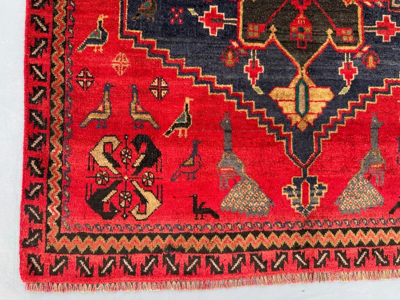 Vintage Afghan Hand-Knotted Soft Wool Rug – Intricate Geometric Area Kitchen Rug gallery