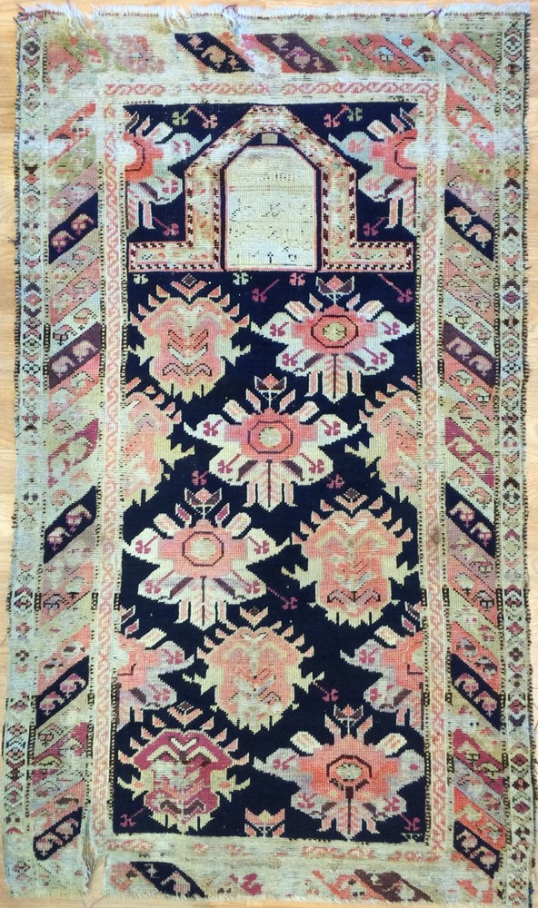Amazing Armenian - 1860s Antique Karabagh Rug - Caucasian Prayer - 2.5 x 4.2 ft.