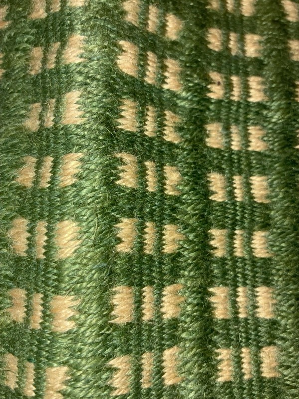 Vintage Hand Woven Green Wool Rug 2x3 gallery