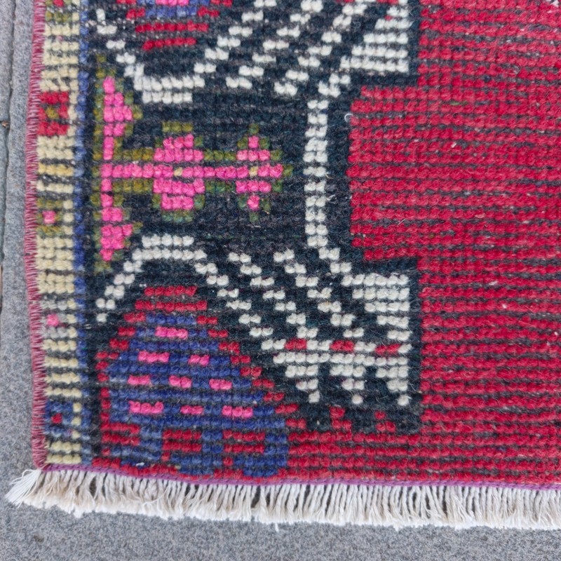 2x3 Turkish Vintage Small Rug Handmade 46 x 93 cm Bath Mat 1.51 x 3.05 ft gallery